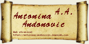 Antonina Andonović vizit kartica
